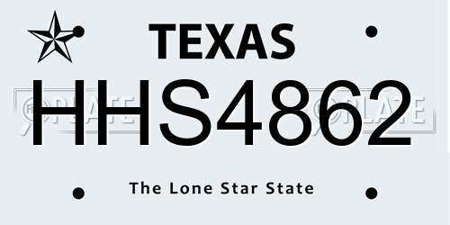 HHS4862 Texas License Plate