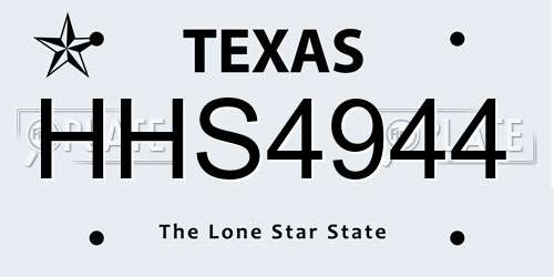 HHS4944 Texas License Plate