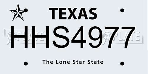 HHS4977 Texas License Plate