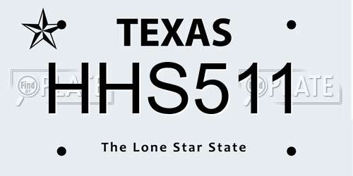HHS511 Texas License Plate