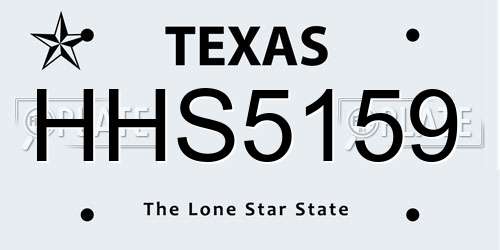 HHS5159 Texas License Plate