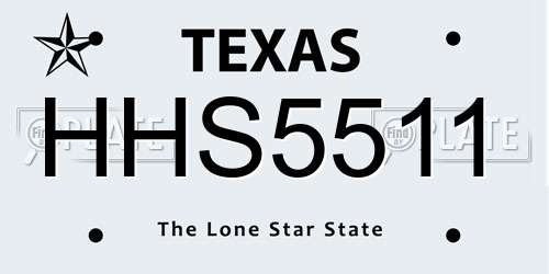 HHS5511 Texas License Plate