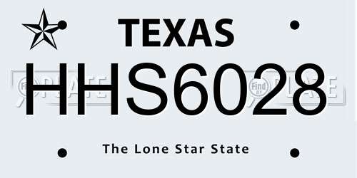 HHS6028 Texas License Plate
