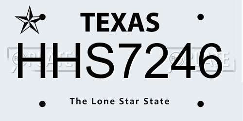 HHS7246 Texas License Plate