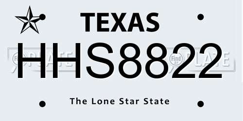 HHS8822 Texas License Plate