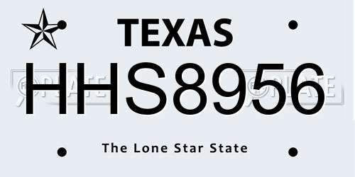 HHS8956 Texas License Plate