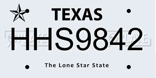 HHS9842 Texas License Plate