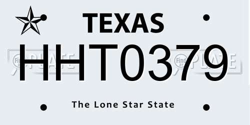 HHT0379 Texas License Plate