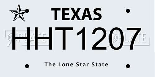 HHT1207 Texas License Plate