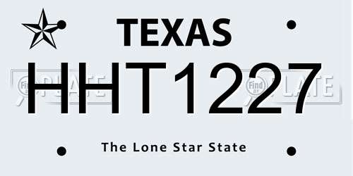 HHT1227 Texas License Plate