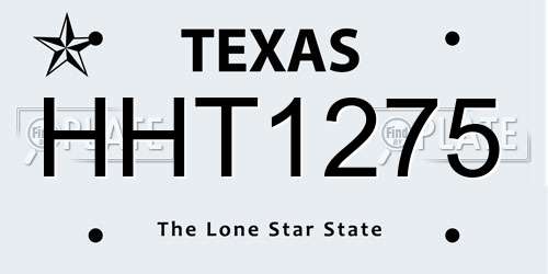 HHT1275 Texas License Plate