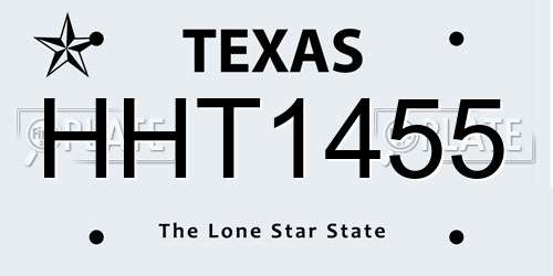 HHT1455 Texas License Plate
