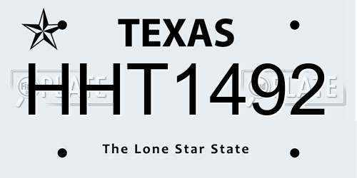 HHT1492 Texas License Plate