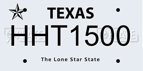 HHT1500 Texas License Plate