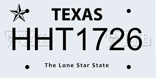 HHT1726 Texas License Plate