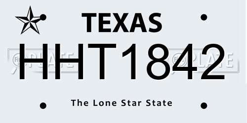HHT1842 Texas License Plate