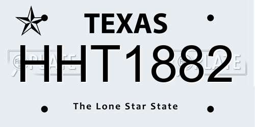 HHT1882 Texas License Plate