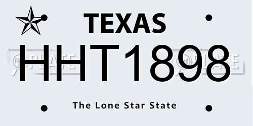 HHT1898 Texas License Plate