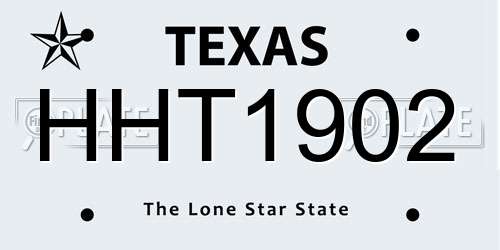 HHT1902 Texas License Plate