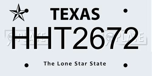 HHT2672 Texas License Plate