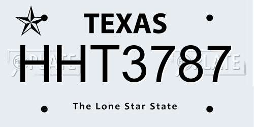 HHT3787 Texas License Plate