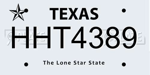 HHT4389 Texas License Plate