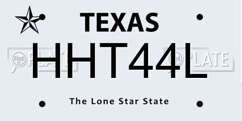 HHT44L Texas License Plate