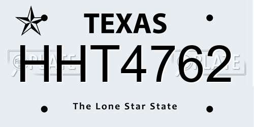 HHT4762 Texas License Plate