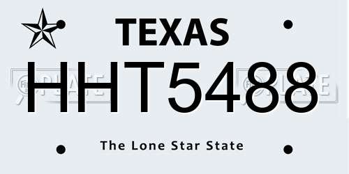 HHT5488 Texas License Plate