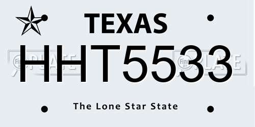 HHT5533 Texas License Plate