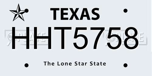 HHT5758 Texas License Plate