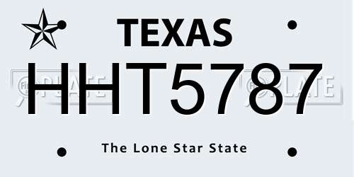 HHT5787 Texas License Plate