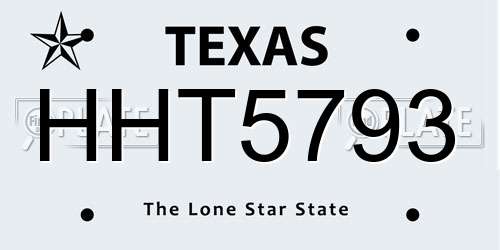 HHT5793 Texas License Plate