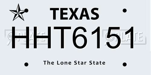 HHT6151 Texas License Plate