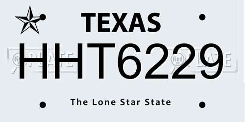 HHT6229 Texas License Plate