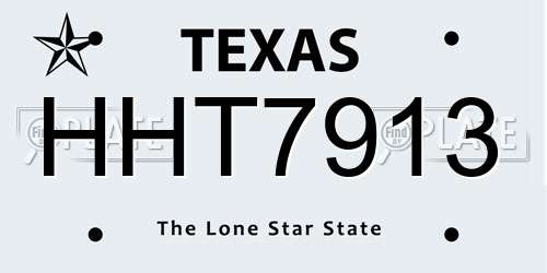 HHT7913 Texas License Plate
