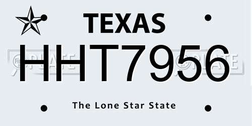 HHT7956 Texas License Plate