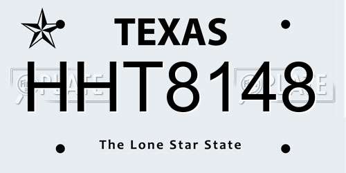 HHT8148 Texas License Plate