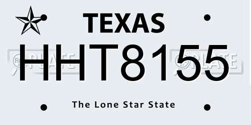 HHT8155 Texas License Plate