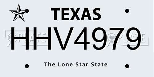 HHV4979 Texas License Plate