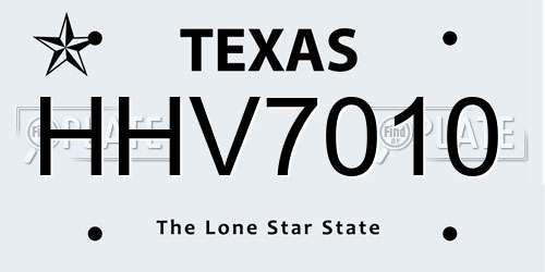 HHV7010 Texas License Plate