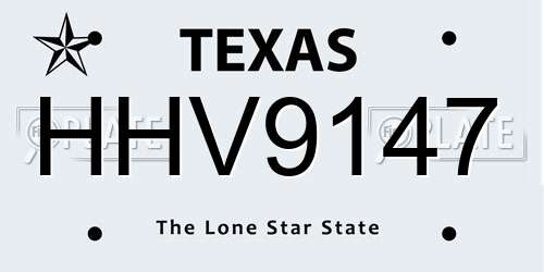 HHV9147 Texas License Plate