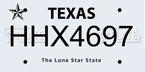 HHX4697 Texas License Plate