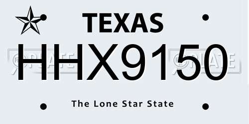 HHX9150 Texas License Plate