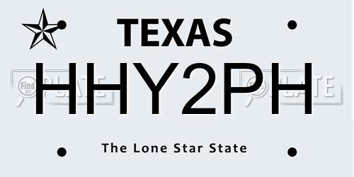 HHY2PH Texas License Plate