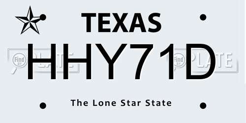 HHY71D Texas License Plate