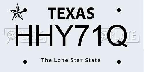 HHY71Q Texas License Plate