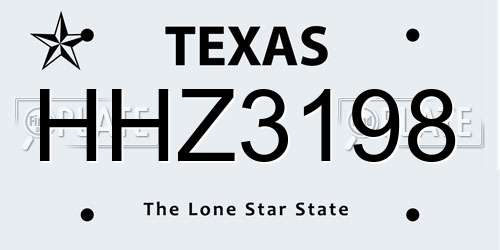 HHZ3198 Texas License Plate