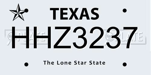 HHZ3237 Texas License Plate