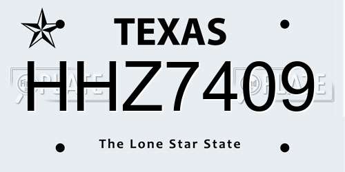HHZ7409 Texas License Plate